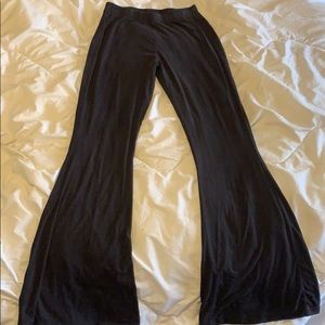 Legging like pants with a flare.